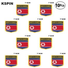 North Korea Flag Embroidery Patches Iron on Saw on Transfer patches Sewing Applications for Clothes in Home&Garden 10Pcs a Lot