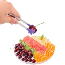 Fashion Silicone Stainless Steel Cooking Kitchen Ice Tong Food Clip