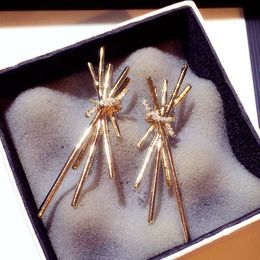 latest new Super shining glittering ins fashion designer diamond rhinestone exaggerated geometry stud earrings for woman girls