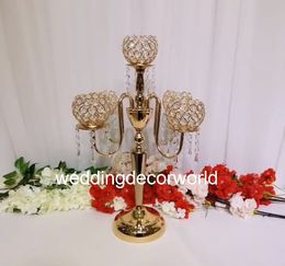 decoration New style gold silver vase and flower Centrepiece ,glass trumpet vase for weddings best0993