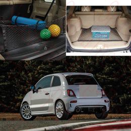 For All Abarth Car Auto vehicle Black Rear Trunk Cargo Baggage Organizer Storage Nylon Plain Vertical Seat Net