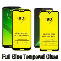 For iPhone 11 pro max XR XS Max 6s 7 Plus 8 Full Glue Samsung A20 Moto G7 Power Tempered Glass Full Cover 9D New Screen Protector