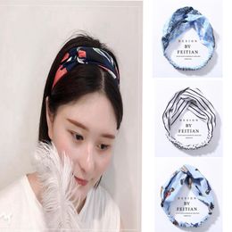 Women girls headband printed striped hair band fashion bow square hair accessories for 47 different styles