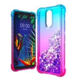 phone case For Iphone 12 11 Pro Max XS MAX XR 8 7 6 Plus 2 Color Gradient Design 4 Corner AntiFall TPU Bumper Protection Liquid Glitter Case