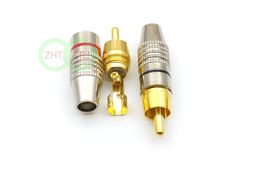 Gold Plated RCA Plug Audio Video Locking Cable Connectors wholesale