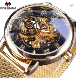 2024 Forsining Transparent Case Fashion Watches Top Brand Mechanical Skeleton Wrist Watch Clock Men Reloj De Lujo