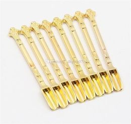 Retail/Wholesale 80MM Golden&Silver Metal Spoon Use For Sniffer Snorter HOOVER HOOTEER Snuff Snorter Powder Spoon Smoking Accessories