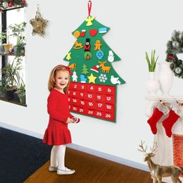 Christmas Tree Felt Advent Calendar Countdown to Christmas Homemade Advent Calendar Party Decoration Date 1-24 DIY