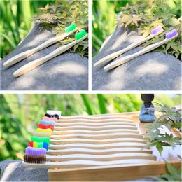 Hotel disposable thick crank bamboo toothbrush healthy Soft fur toothbrush Natural Eco Wooden Handle Adults Toothbrush T9I0071