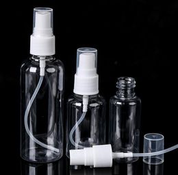 Transparent Empty Spray Bottles 80ml Plastic Mini Refillable Container Empty Cosmetic Disinfectant Alcohol Containers Free Shipping