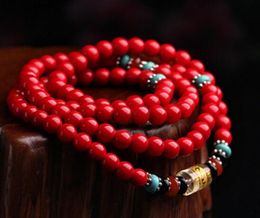 FREE SHIPPING + + +Fine Beads 6mm synthetic red coral 108 DIY bracelets bracelets wholesale