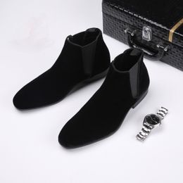 Men Boots,British Style Winter Boots,Comfortable and Convenient Elastic Band Men Shoes