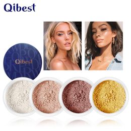 Qibest New Brand Makeup 10 Colours Loose Powder long-lasting oil Control Waterproof Concealer Loose Powder Skin Finish Powder