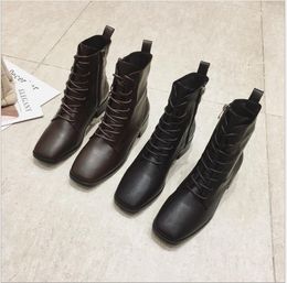 Hot Sale-Autumn and winter new knight boots thick with short boots thick bottom locomotive single boots