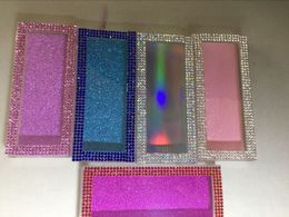 Glitter Diamond 3D False Eyelashes Cases Mink Lashes Boxes Packaging Empty Lash Case Bling Glitter Eyelash Box free DHL