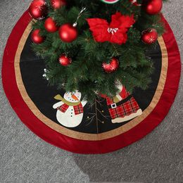 47inch Christmas Tree Skirt Santa Claus Snowman Print Christmas Tree Skirt New Year Merry Christmas Party Decoration Tree Skirts DBC VT1095