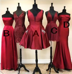 Burgundy Homecoming Dresses Short Prom Gown Graduation Party Attire Pockets Beades Backless Spaghetti Straps Cheap Special Occasion Dresses