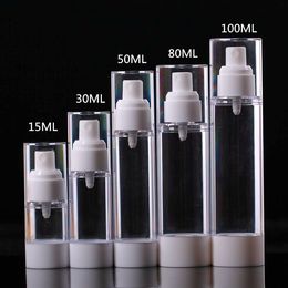 15ml 30ml 50ml 80ml 100ml Plastic Airless Lotion Emulsion Pump Spray Bottle Vacuum Women Cosmetic Container Pot