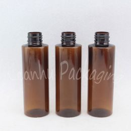 120ML Brown Flat Shoulder Lotion Pump Bottle , 120CC Shampoo / Shower Gel Packaging Bottle , Empty Cosmetic