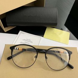 Newest Star-style E1318 Unisex Round frame Glasses Metal plaid Plank Eyewear fullrim 51-19-145 for Prescription Glasses Fullset Packing case