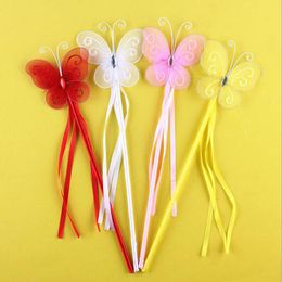 New Colors Princess Butterfly Fairy Wand Magic Sticks Birthday Party Favor Girl Gift Color White Red Yellow EEA195
