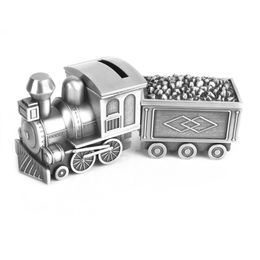 Vintage Carriage Train Coin Bank Coal and log Coach Money Box Saving Pot Retro Tin Gifts for Children