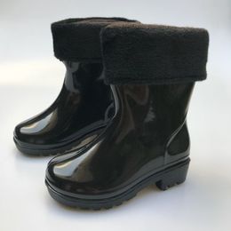 Hot Sale-m Baby Rain Shoes Child Four Seasons Currency Boots Plus Velvet 0