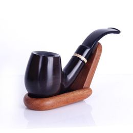 Filtrable removable ebony pipe Old-fashioned Festival gift wooden pipe for men