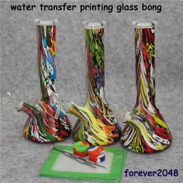 New Design Glass Water Pipes Bongs Pyrex hookah Bongs with Colorful Lips 14mm Joint Beaker Bong Oil Rigs