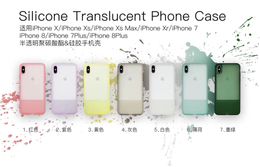 Silicone Translucent Case for iPhone 11/6/7/8/6Plus/7Plus/8Plus/X/XS/XR/Xs Max Soft Liquid Silicone Slim Rubber Protective Phone Cover Matt