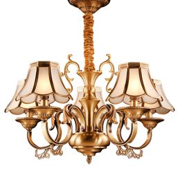 DHL 2019 Chandelier European-style copper Pendant Lamps living room chandelier lighting bedroom restaurant retro chandelier Ceiling Lamp