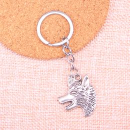 New Keychain 35*30mm wolf dog wolfhound Pendants DIY Men Car Key Chain Ring Holder Keyring Souvenir Jewelry Gift