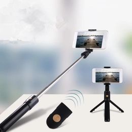 New K07 Bluetooth version stainless steel tripod integrated mobile phone selfie stick telescopic horizontal vertical live broad selfie stick