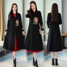 Chinese Tang Suit Traditional Women's clothing winter Long party dress Cheongsam style Costume winter Oriental Retro gown