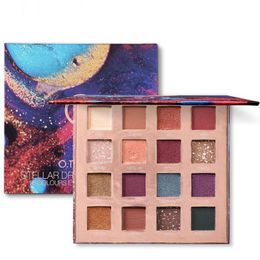 O.TWO.O Stellar Romance Eyeshadow Palette 16 Colours Charming Pigment Eye Shadow Matte Shimmer Glitter Powder Lasting Makeup