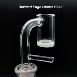 New 4mm Bevelled Edge Opaque Bottom Quartz Enail Banger With Stick Male Female 10mm/ 14mm/ 18mm Thermal Banger Suit For 20mm Coil Heater