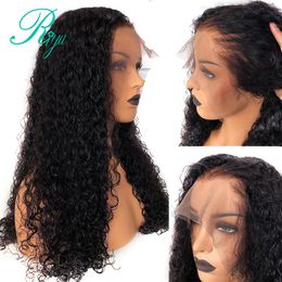 13X4 Invisible kinky Curly Lace Front synthetic Wigs For Black Women Pre Plucked And Bleached Knots brazilian wig