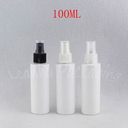 100ML X 50 White Flat Shoulder Plastic Bottle Perfume Spray , 100CC Empty Cosmetic Container , Toner Water Packaging Bottle