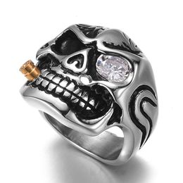 Fashionable trend new product lsting skull ring wholesale custom factory directly sale diamond ring men's ring