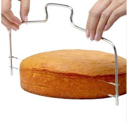 Baking Tools For Cakes Stainless Steel Adjustable 2-Wire Dual-Layers Cake Cutter Slicer Cake Decorating Tool Kitchen Accessories