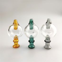 30MM OD Glass Bubble Carb Cap Ball With Side Hole Quartz Ball Insert Flat Top Bevelled Edge Quartz Banger Nails Glass Bongs Water Pipes