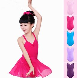 Kids Designer Clothes Leotard Girls Ballet gymnastic Bodysuit Dance Suit Dancewear Double cross strap Kids Girl Yoga Sleeveless dress DYP424