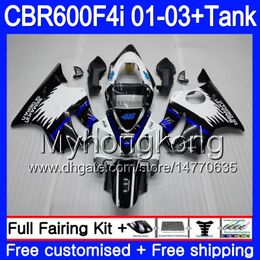 Body +Tank For HONDA CBR 600F4i CBR600FS CBR600F4i 01 02 03 286HM.41 CBR600 F4i 600 FS CBR 600 F4i Blue black stock 2001 2002 2003 Fairings