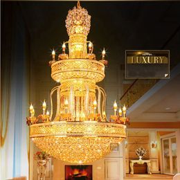 American Modern Crystal Chandeliers Lights Fixture European LED Crystal Chandelier Home Villa Hotel Lobby Hall Parlour Hanging lamps