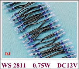 WS 2811 DC12V full Colour 12mm LED pixel light module LED exposed light string 0.75W 3 wires WS2811 DC12V thick wire