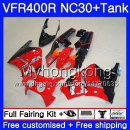 Kits For HONDA RVF400R VFR400 NC30 V4 VFR400R 89 90 91 92 93 269HM.6 RVF VFR 400 R VFR 400R Stock red hot 1989 1990 1991 1992 1993 Fairing
