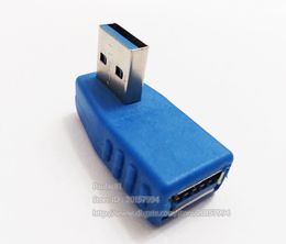 Connectors, Blue Color 90 Degree Left Angled Angled USB 3.0 Male/Female Adapter/10PCS