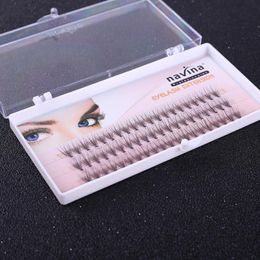 Navina False eyelash 10 Roots 60 Flairs Mink natural naked makeup dense Cultivation of mink Individual Fake eyelash Extension