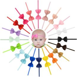 20 Pcs Baby Girls Kids Grosgrain Ribbon Hair Bow Slim Headbands Hair Accessories for Infant Toddlers Fashion Head Wear hairband