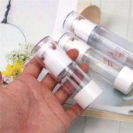 15ml 30ml 50ml 80ml 100ml 120ml Airless Pump Bottle Vacuum Press Lotion Spray Pump Containers Resuable Portable Travel Bottles